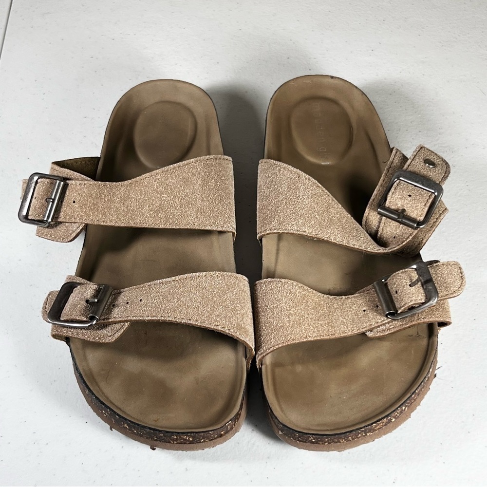 Madden Girl Brando Sandals Womens Shoe Size 10 M Taupe Double Strap Steve Madden